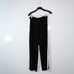 Veronica Beard Russo Snap Side Button Straight Leg Trouser Pants Navy Blue 8